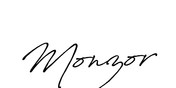 How to make Monzor name signature. Use Antro_Vectra_Bolder style for creating short signs online. This is the latest handwritten sign. Monzor signature style 7 images and pictures png