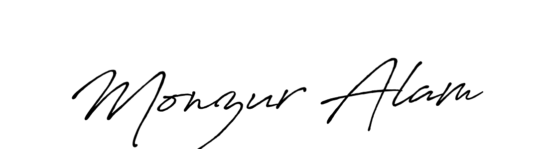 Monzur Alam stylish signature style. Best Handwritten Sign (Antro_Vectra_Bolder) for my name. Handwritten Signature Collection Ideas for my name Monzur Alam. Monzur Alam signature style 7 images and pictures png