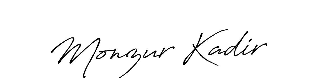 Design your own signature with our free online signature maker. With this signature software, you can create a handwritten (Antro_Vectra_Bolder) signature for name Monzur Kadir. Monzur Kadir signature style 7 images and pictures png