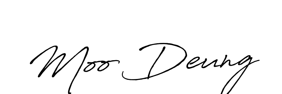 Make a beautiful signature design for name Moo Deung. With this signature (Antro_Vectra_Bolder) style, you can create a handwritten signature for free. Moo Deung signature style 7 images and pictures png