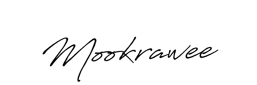 Use a signature maker to create a handwritten signature online. With this signature software, you can design (Antro_Vectra_Bolder) your own signature for name Mookrawee. Mookrawee signature style 7 images and pictures png