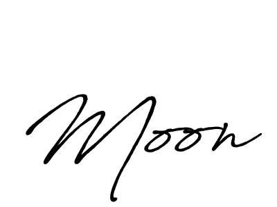 How to make Moon signature? Antro_Vectra_Bolder is a professional autograph style. Create handwritten signature for Moon name. Moon signature style 7 images and pictures png