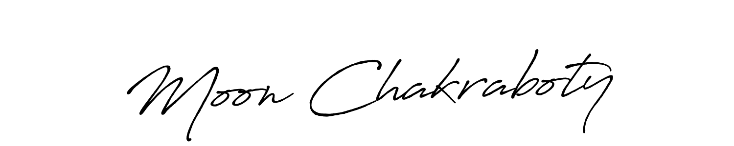 Moon Chakraboty stylish signature style. Best Handwritten Sign (Antro_Vectra_Bolder) for my name. Handwritten Signature Collection Ideas for my name Moon Chakraboty. Moon Chakraboty signature style 7 images and pictures png