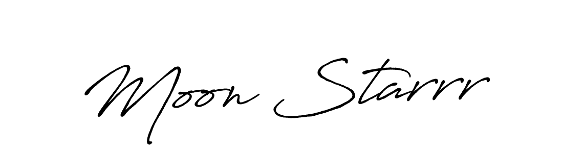 Moon Starrr stylish signature style. Best Handwritten Sign (Antro_Vectra_Bolder) for my name. Handwritten Signature Collection Ideas for my name Moon Starrr. Moon Starrr signature style 7 images and pictures png