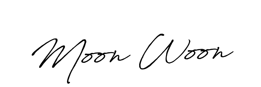 Use a signature maker to create a handwritten signature online. With this signature software, you can design (Antro_Vectra_Bolder) your own signature for name Moon Woon. Moon Woon signature style 7 images and pictures png