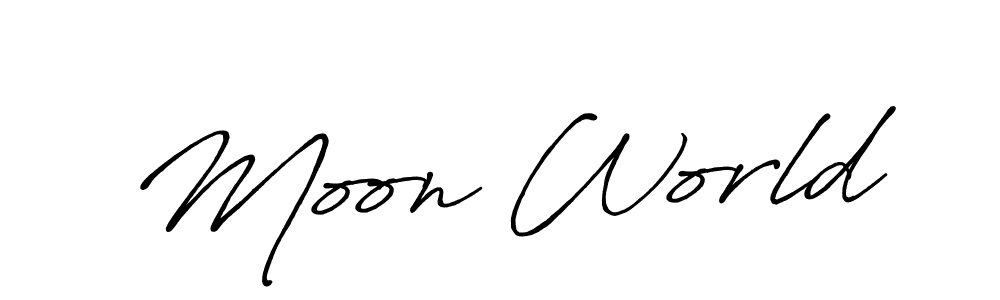 Also You can easily find your signature by using the search form. We will create Moon World name handwritten signature images for you free of cost using Antro_Vectra_Bolder sign style. Moon World signature style 7 images and pictures png