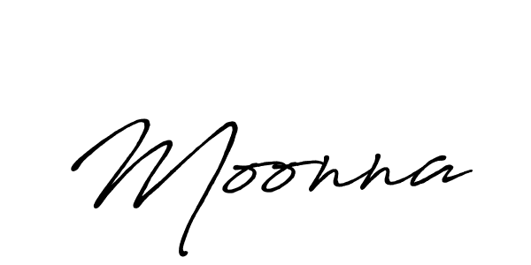 Use a signature maker to create a handwritten signature online. With this signature software, you can design (Antro_Vectra_Bolder) your own signature for name Moonna. Moonna signature style 7 images and pictures png