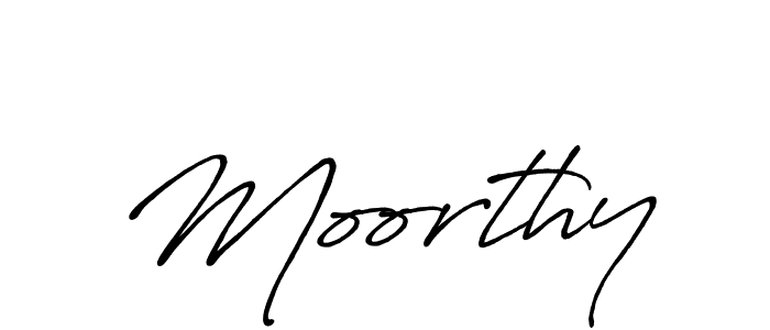 Use a signature maker to create a handwritten signature online. With this signature software, you can design (Antro_Vectra_Bolder) your own signature for name Moorthy. Moorthy signature style 7 images and pictures png