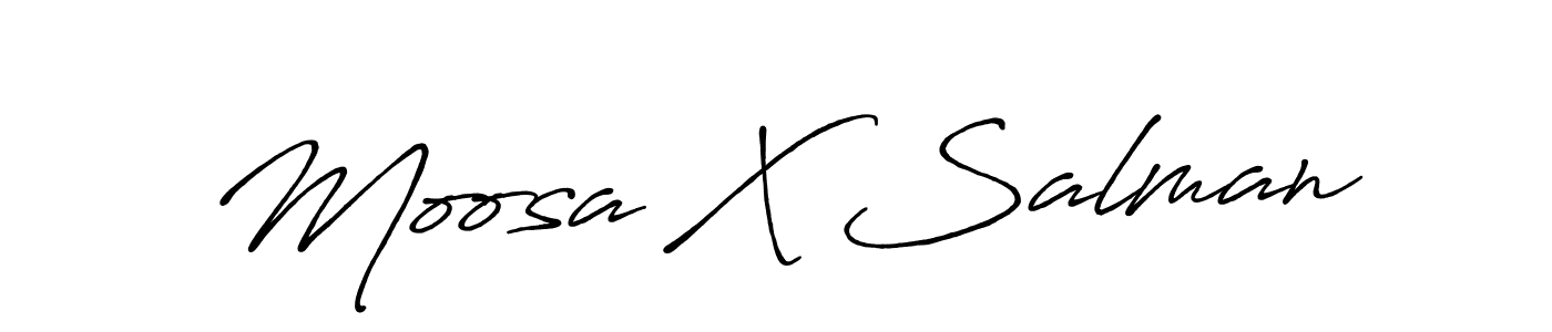 Also we have Moosa X Salman name is the best signature style. Create professional handwritten signature collection using Antro_Vectra_Bolder autograph style. Moosa X Salman signature style 7 images and pictures png