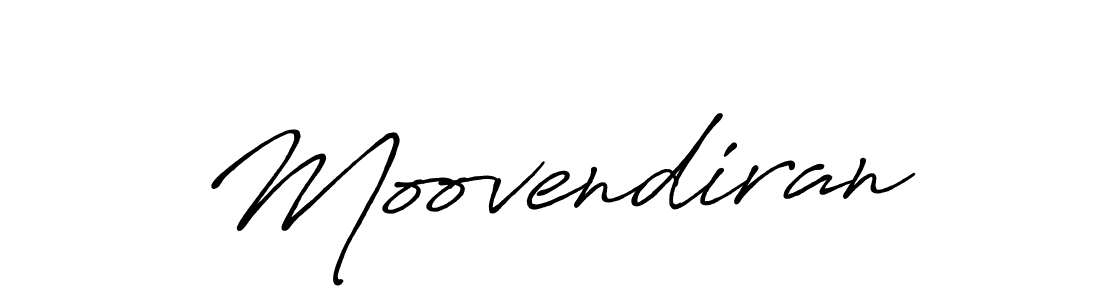 Create a beautiful signature design for name Moovendiran. With this signature (Antro_Vectra_Bolder) fonts, you can make a handwritten signature for free. Moovendiran signature style 7 images and pictures png