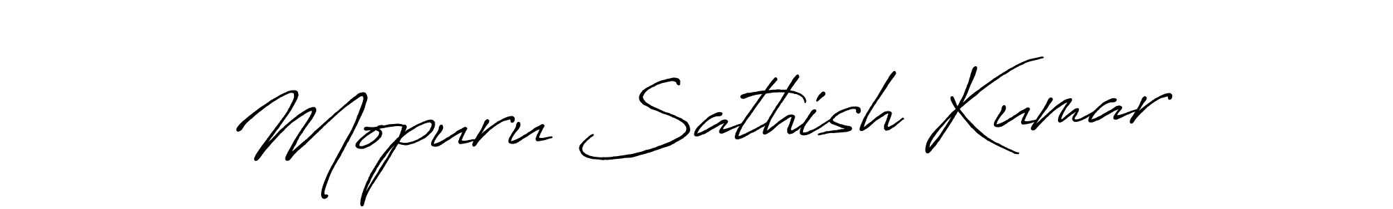 Use a signature maker to create a handwritten signature online. With this signature software, you can design (Antro_Vectra_Bolder) your own signature for name Mopuru Sathish Kumar. Mopuru Sathish Kumar signature style 7 images and pictures png