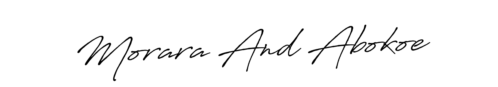 How to make Morara And Abokoe name signature. Use Antro_Vectra_Bolder style for creating short signs online. This is the latest handwritten sign. Morara And Abokoe signature style 7 images and pictures png