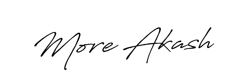 Create a beautiful signature design for name More Akash. With this signature (Antro_Vectra_Bolder) fonts, you can make a handwritten signature for free. More Akash signature style 7 images and pictures png