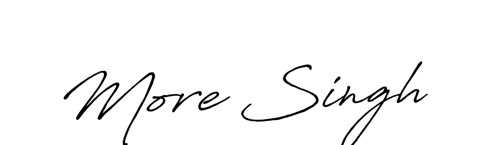 Design your own signature with our free online signature maker. With this signature software, you can create a handwritten (Antro_Vectra_Bolder) signature for name More Singh. More Singh signature style 7 images and pictures png