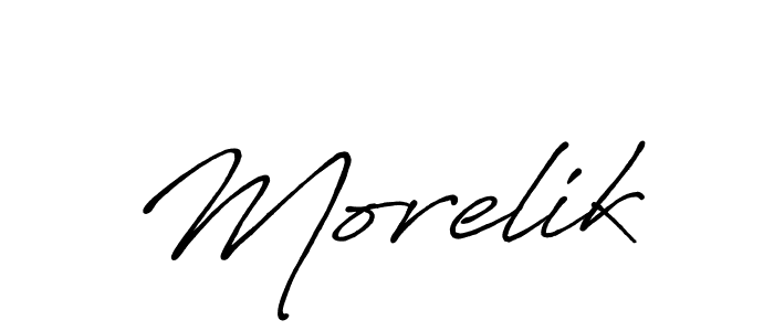 Design your own signature with our free online signature maker. With this signature software, you can create a handwritten (Antro_Vectra_Bolder) signature for name Morelik. Morelik signature style 7 images and pictures png