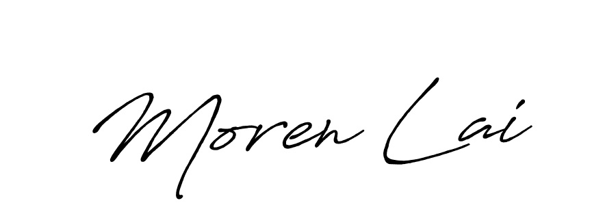 How to make Moren Lai signature? Antro_Vectra_Bolder is a professional autograph style. Create handwritten signature for Moren Lai name. Moren Lai signature style 7 images and pictures png