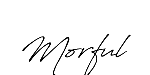 The best way (Antro_Vectra_Bolder) to make a short signature is to pick only two or three words in your name. The name Morful include a total of six letters. For converting this name. Morful signature style 7 images and pictures png