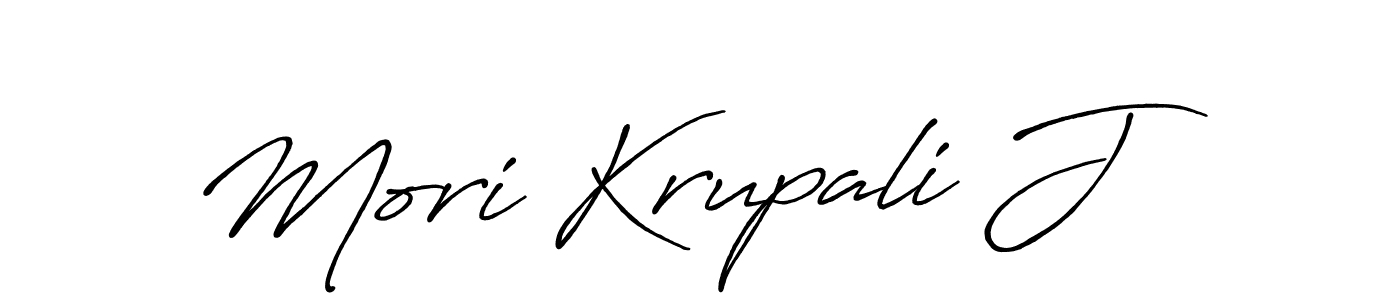 Antro_Vectra_Bolder is a professional signature style that is perfect for those who want to add a touch of class to their signature. It is also a great choice for those who want to make their signature more unique. Get Mori Krupali J name to fancy signature for free. Mori Krupali J signature style 7 images and pictures png