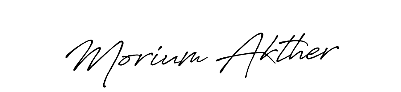 Make a beautiful signature design for name Morium Akther. With this signature (Antro_Vectra_Bolder) style, you can create a handwritten signature for free. Morium Akther signature style 7 images and pictures png