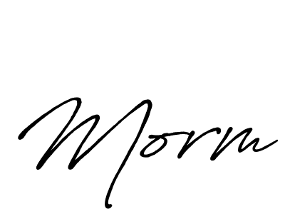 Morm stylish signature style. Best Handwritten Sign (Antro_Vectra_Bolder) for my name. Handwritten Signature Collection Ideas for my name Morm. Morm signature style 7 images and pictures png