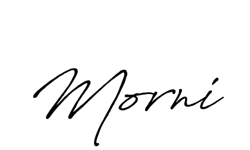 Morni stylish signature style. Best Handwritten Sign (Antro_Vectra_Bolder) for my name. Handwritten Signature Collection Ideas for my name Morni. Morni signature style 7 images and pictures png