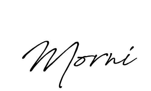 Morni stylish signature style. Best Handwritten Sign (Antro_Vectra_Bolder) for my name. Handwritten Signature Collection Ideas for my name Morni. Morni signature style 7 images and pictures png