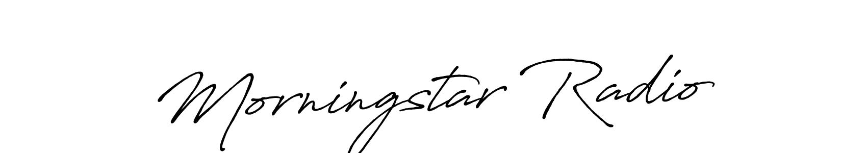 if you are searching for the best signature style for your name Morningstar Radio. so please give up your signature search. here we have designed multiple signature styles  using Antro_Vectra_Bolder. Morningstar Radio signature style 7 images and pictures png