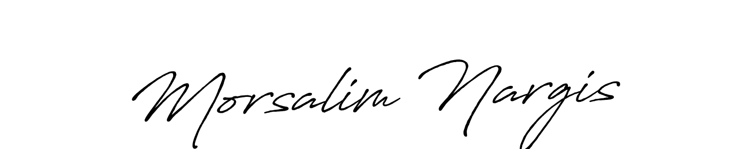 Also we have Morsalim Nargis name is the best signature style. Create professional handwritten signature collection using Antro_Vectra_Bolder autograph style. Morsalim Nargis signature style 7 images and pictures png