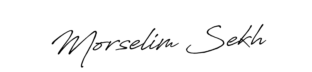 if you are searching for the best signature style for your name Morselim Sekh. so please give up your signature search. here we have designed multiple signature styles  using Antro_Vectra_Bolder. Morselim Sekh signature style 7 images and pictures png