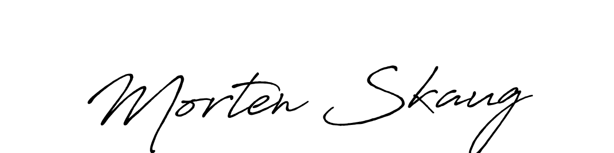 How to make Morten Skaug name signature. Use Antro_Vectra_Bolder style for creating short signs online. This is the latest handwritten sign. Morten Skaug signature style 7 images and pictures png