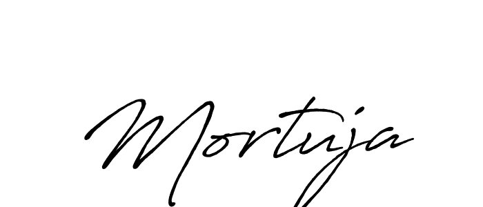 Make a beautiful signature design for name Mortuja. With this signature (Antro_Vectra_Bolder) style, you can create a handwritten signature for free. Mortuja signature style 7 images and pictures png