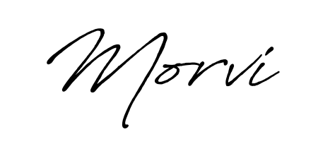 A sleek calligraphic signature for name Morvi utilizing Antro_Vectra_Bolder styling. Great for adding personal signatures to photos and art. Morvi signature style 7 images and pictures png