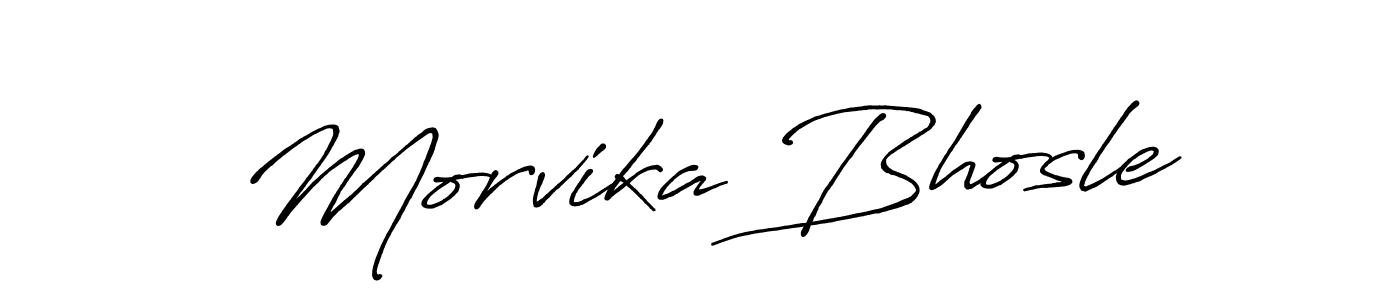 Antro_Vectra_Bolder is a professional signature style that is perfect for those who want to add a touch of class to their signature. It is also a great choice for those who want to make their signature more unique. Get Morvika Bhosle name to fancy signature for free. Morvika Bhosle signature style 7 images and pictures png