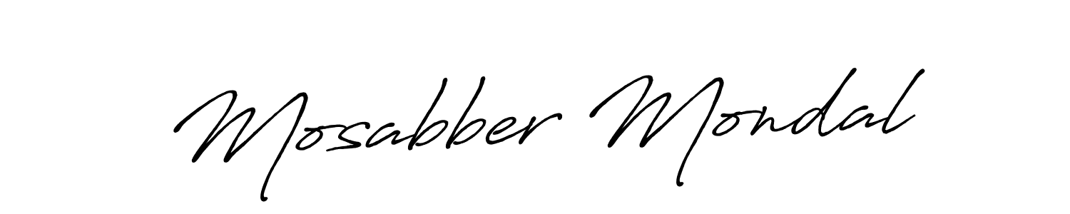 Use a signature maker to create a handwritten signature online. With this signature software, you can design (Antro_Vectra_Bolder) your own signature for name Mosabber Mondal. Mosabber Mondal signature style 7 images and pictures png