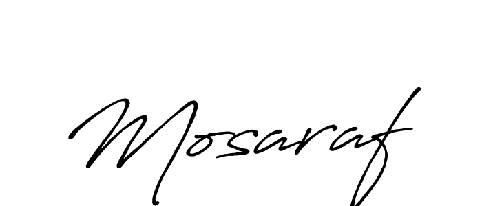 Make a beautiful signature design for name Mosaraf. With this signature (Antro_Vectra_Bolder) style, you can create a handwritten signature for free. Mosaraf signature style 7 images and pictures png