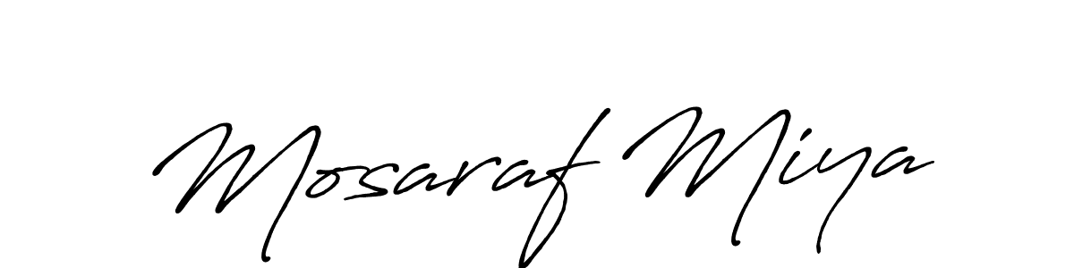 Make a beautiful signature design for name Mosaraf Miya. With this signature (Antro_Vectra_Bolder) style, you can create a handwritten signature for free. Mosaraf Miya signature style 7 images and pictures png