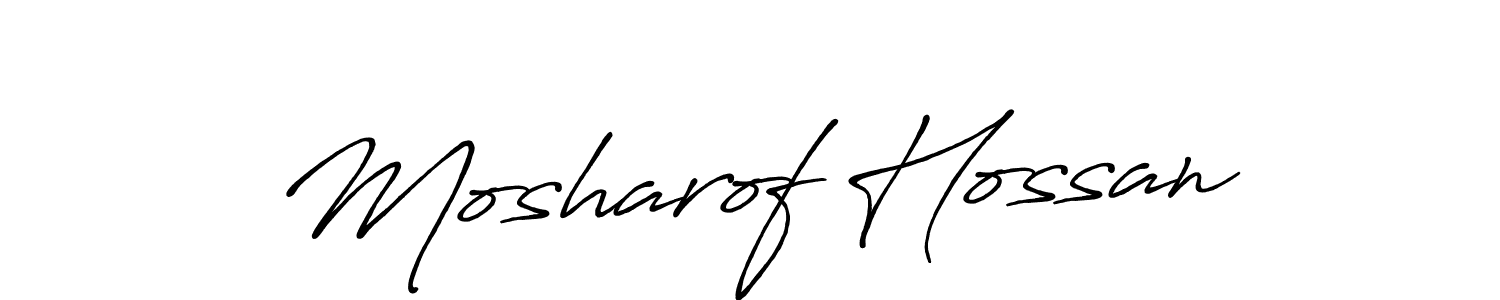 Use a signature maker to create a handwritten signature online. With this signature software, you can design (Antro_Vectra_Bolder) your own signature for name Mosharof Hossan. Mosharof Hossan signature style 7 images and pictures png