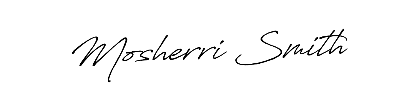 Antro_Vectra_Bolder is a professional signature style that is perfect for those who want to add a touch of class to their signature. It is also a great choice for those who want to make their signature more unique. Get Mosherri Smith name to fancy signature for free. Mosherri Smith signature style 7 images and pictures png