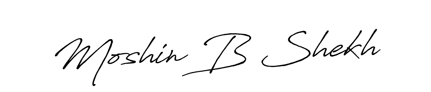 Design your own signature with our free online signature maker. With this signature software, you can create a handwritten (Antro_Vectra_Bolder) signature for name Moshin B Shekh. Moshin B Shekh signature style 7 images and pictures png