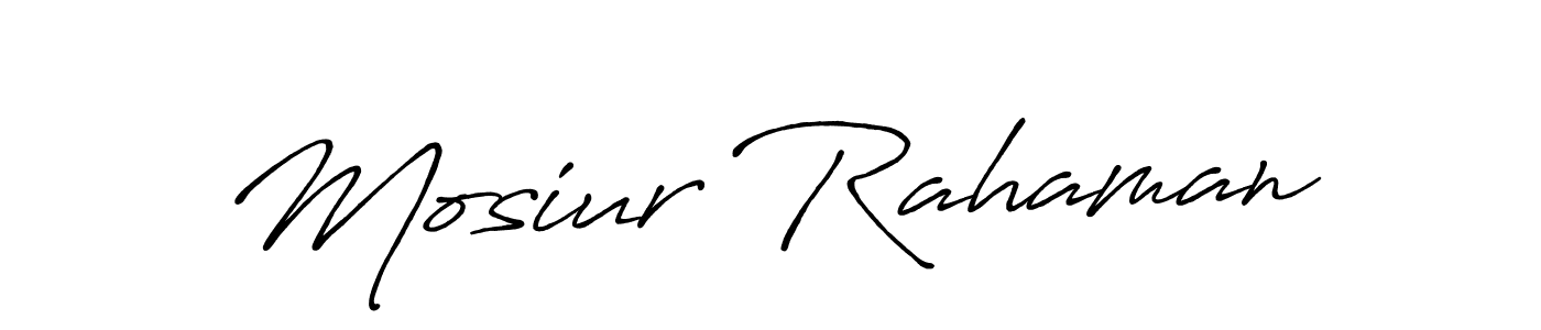 Create a beautiful signature design for name Mosiur Rahaman. With this signature (Antro_Vectra_Bolder) fonts, you can make a handwritten signature for free. Mosiur Rahaman signature style 7 images and pictures png