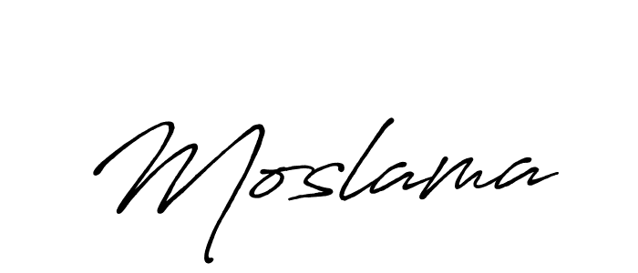 Use a signature maker to create a handwritten signature online. With this signature software, you can design (Antro_Vectra_Bolder) your own signature for name Moslama. Moslama signature style 7 images and pictures png