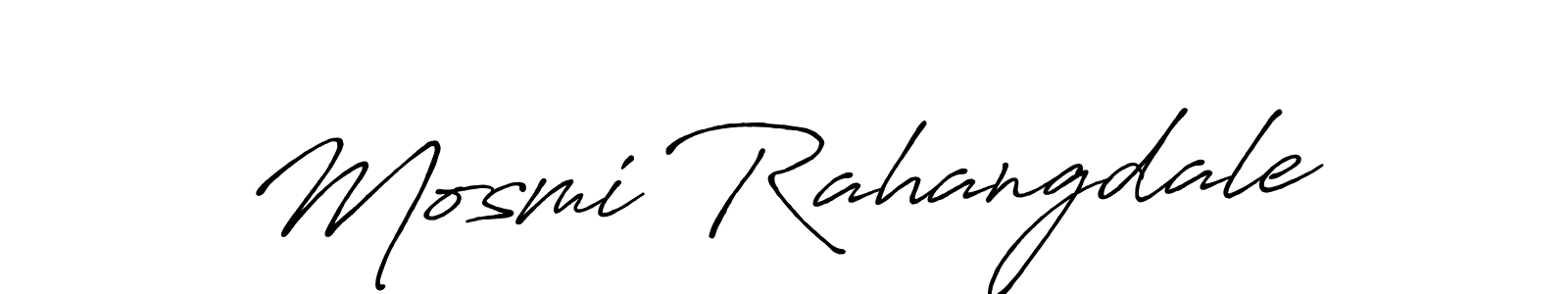 How to make Mosmi Rahangdale name signature. Use Antro_Vectra_Bolder style for creating short signs online. This is the latest handwritten sign. Mosmi Rahangdale signature style 7 images and pictures png