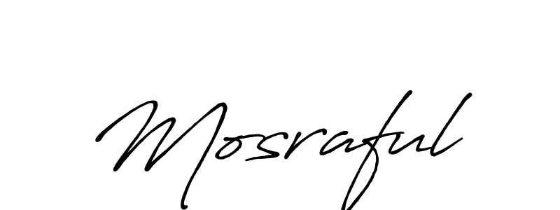 How to make Mosraful name signature. Use Antro_Vectra_Bolder style for creating short signs online. This is the latest handwritten sign. Mosraful signature style 7 images and pictures png