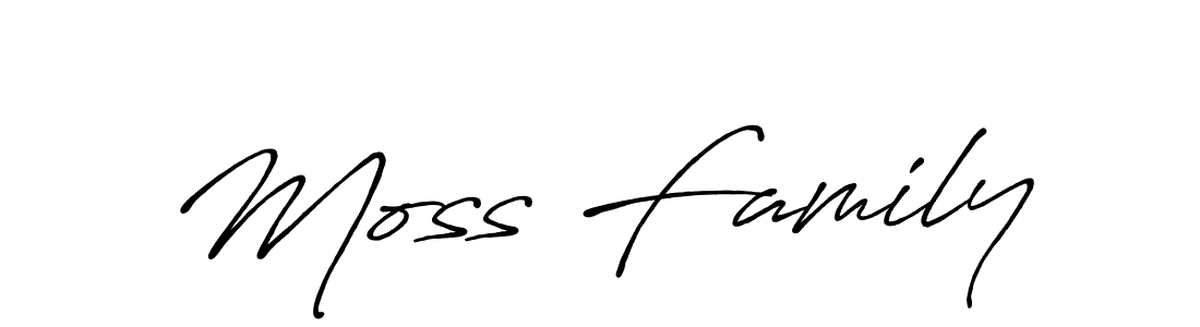 How to make Moss Family name signature. Use Antro_Vectra_Bolder style for creating short signs online. This is the latest handwritten sign. Moss Family signature style 7 images and pictures png