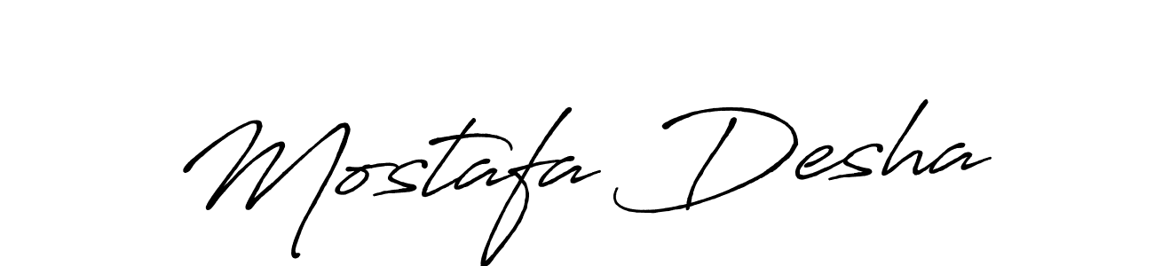 How to make Mostafa Desha name signature. Use Antro_Vectra_Bolder style for creating short signs online. This is the latest handwritten sign. Mostafa Desha signature style 7 images and pictures png
