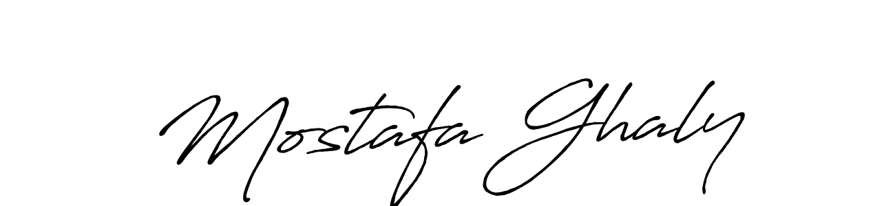 How to make Mostafa Ghaly name signature. Use Antro_Vectra_Bolder style for creating short signs online. This is the latest handwritten sign. Mostafa Ghaly signature style 7 images and pictures png