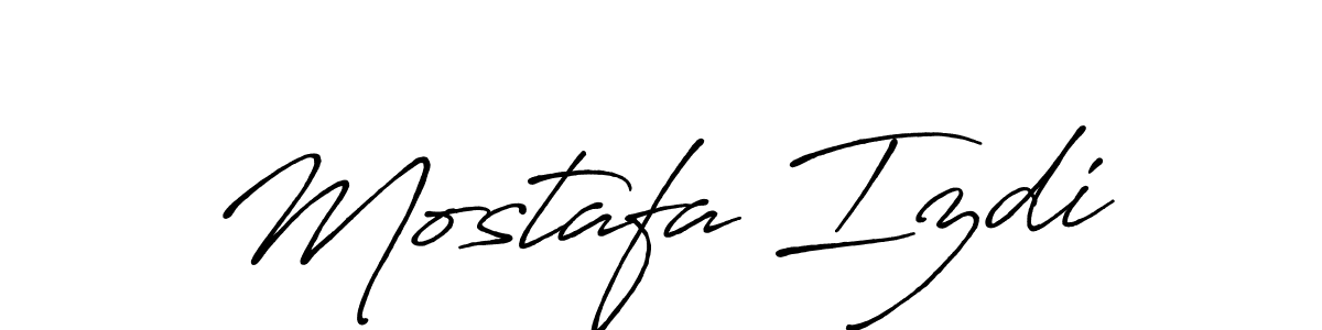 Make a beautiful signature design for name Mostafa Izdi. With this signature (Antro_Vectra_Bolder) style, you can create a handwritten signature for free. Mostafa Izdi signature style 7 images and pictures png