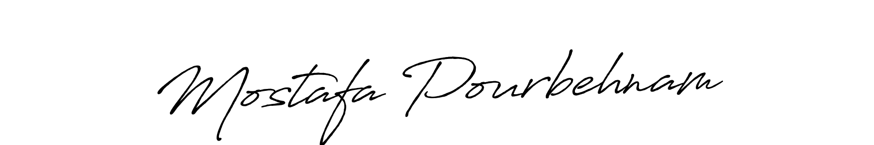 How to make Mostafa Pourbehnam name signature. Use Antro_Vectra_Bolder style for creating short signs online. This is the latest handwritten sign. Mostafa Pourbehnam signature style 7 images and pictures png