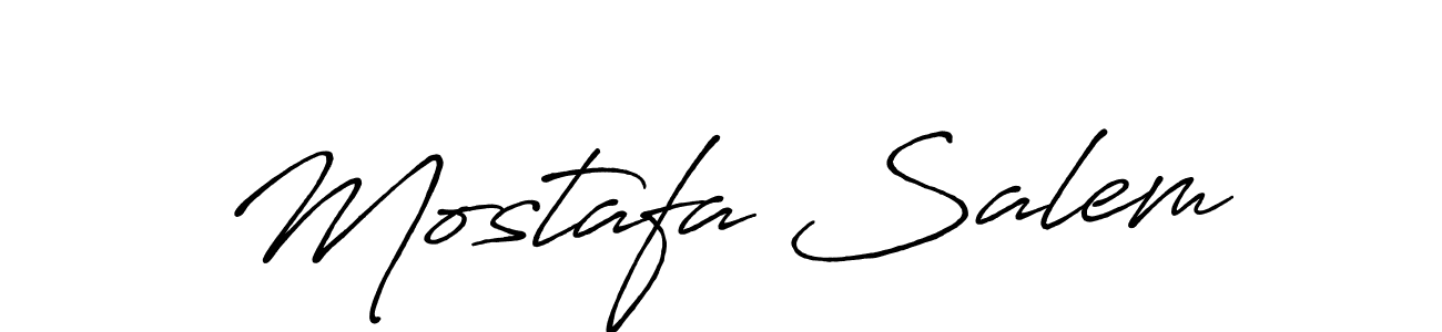 How to make Mostafa Salem name signature. Use Antro_Vectra_Bolder style for creating short signs online. This is the latest handwritten sign. Mostafa Salem signature style 7 images and pictures png