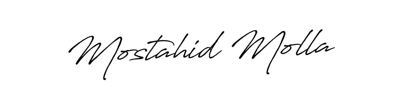 Make a beautiful signature design for name Mostahid Molla. With this signature (Antro_Vectra_Bolder) style, you can create a handwritten signature for free. Mostahid Molla signature style 7 images and pictures png